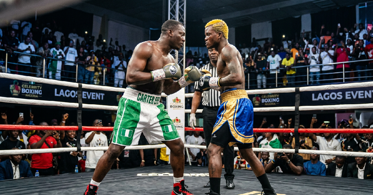 Carter Efe and Portable Face Off in High-Profile Celebrity Boxing Match in Lagos